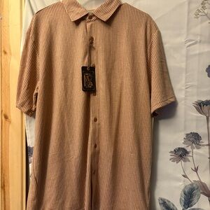 Weatherproof Men's Striped Button Down Shirt - Brown